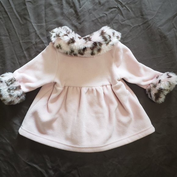 Fancy Pea Coat Sweater Cheetah Print Fur Collar & Cuffs NWOT Good Lad - Picture 2 of 4